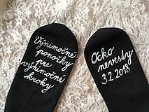 Ponožky, pančuchy, obuv - Maľované ponožky pre ocka nevesty (čierne “písaným” písmom) - 9087128_