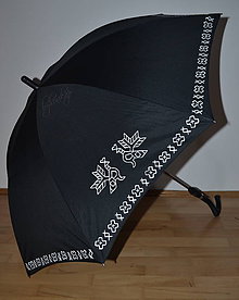 Iné doplnky - ručne maľovaný dáždnik s čičmanským vzorom - 9084709_
