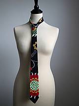 Pánske doplnky - kravata s farebnými kvetmi - 9090372_