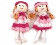 Textilná bábika 8cm - ružová