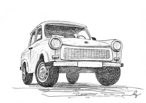 Kresby - Trabant, kresba - originál - 9087785_