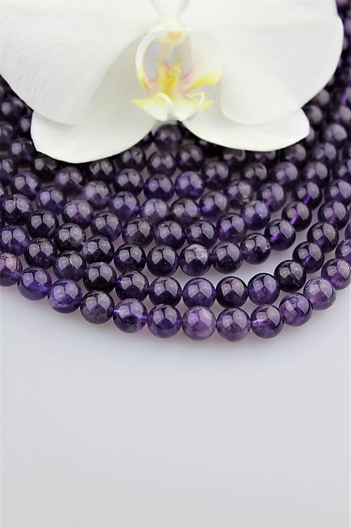 Minerály - ametyst korálky 8mm SUPERCENA! - 9094615_