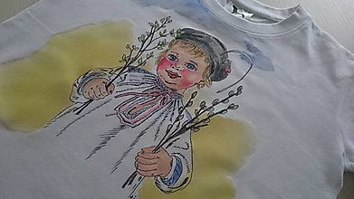 Topy, tričká, tielka - Maľované tričko - chlapec v kroji - 9099090_