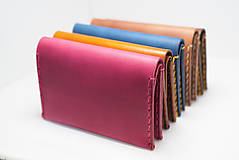 Peňaženky - Kožená peňaženka Slim - různé barvy (Červená) - 9100124_