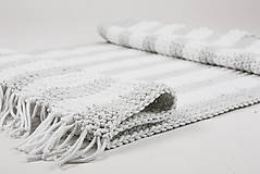 Úžitkový textil - Háčkovaný koberec so strapcami - scandinavian living (Biela) - 9097051_