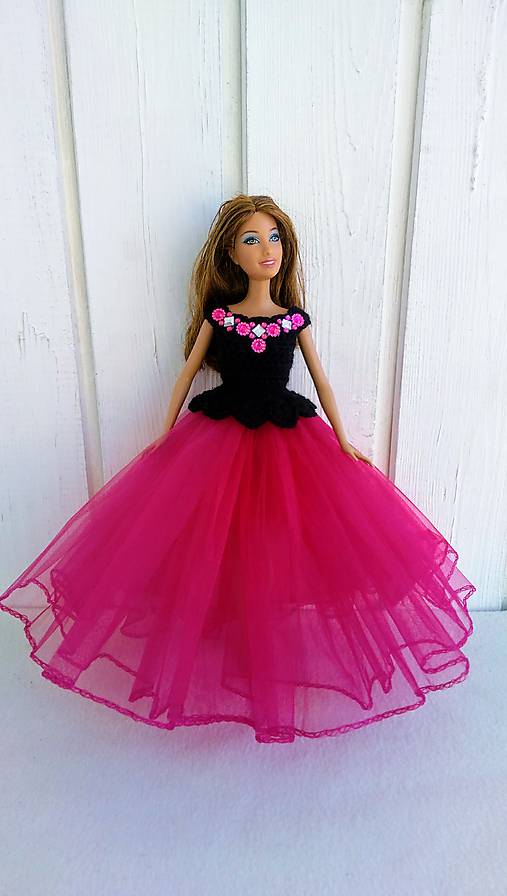 - Cyklamenové šaty pre Barbie - 9104450_