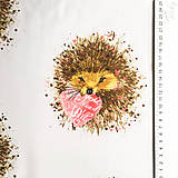 Textil - ježko so srdiečkom; 100 % bavlna, šírka 160 cm, cena za 0,5 m - 9100839_