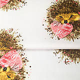 Textil - ježko so srdiečkom; 100 % bavlna, šírka 160 cm, cena za 0,5 m - 9100840_