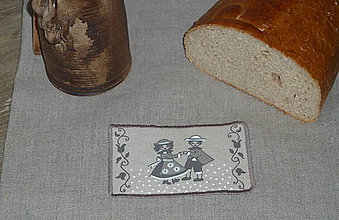 Úžitkový textil - Ľanový chlebník Deti natur - 9107259_
