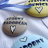  - Svadobný odznak . Vzorný svadobčan New line mini - 9106978_