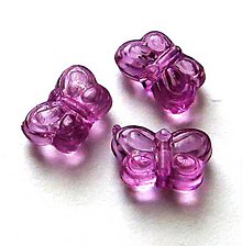 Korálky - Plastový motýlik 5x9 mm - 10 ks (ružovofialová) - 9115257_