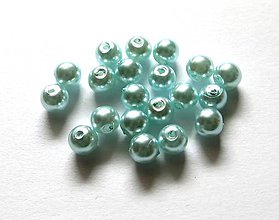 Korálky - Korálky Glance plast 6 mm - 100 ks (tyrkys svetlý) - 9115759_