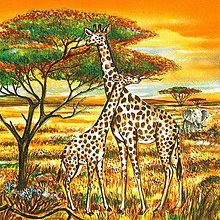 Papier - Servítka Zaľúbené žirafy 4ks (S8) - 9114387_
