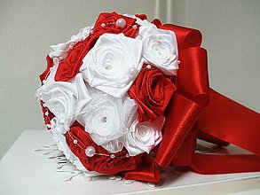 Kytice pre nevestu - svadobná kytica v červenom - 9111719_