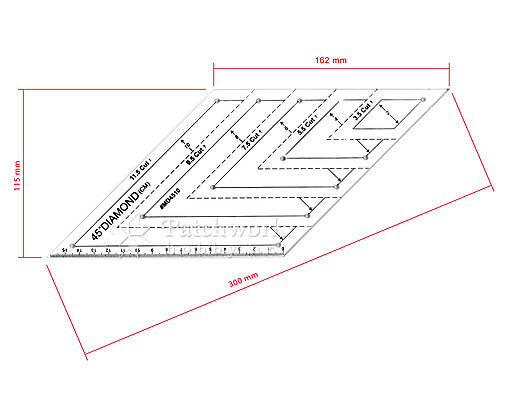 Pravítko Diamant 45º