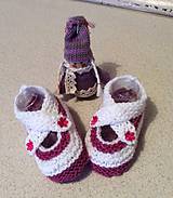 Detské topánky - papučky pre bábätko ružové kvietky - 9118102_