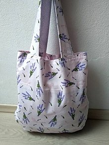 Nákupné tašky - obojstranná taška (levanduľová) - 9117420_