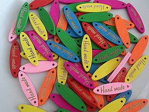 Galantéria - Štítky HANDMADE farebné elipsy - 9117428_