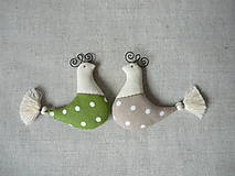  - Vtáčiky zeleno -béžové - 9119245_