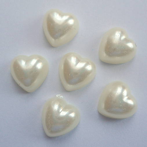 Srdce plast-1ks (10mm-perlová)