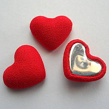 Polotovary - Látkové srdce 15x18mm-1ks (červená) - 9121423_