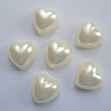 Galantéria - Srdce plast-1ks (10mm-perlová) - 9121949_