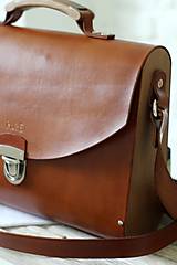 Veľké tašky - Veľká kabelka na  rameno MAXI SATCHEL BAG BROWN - 9123820_