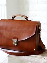 Veľké tašky - Veľká kabelka na  rameno MAXI SATCHEL BAG BROWN - 9123822_