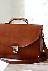 Veľké tašky - Veľká kabelka na  rameno MAXI SATCHEL BAG BROWN - 9123823_