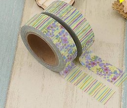 Papier - fialky, farebné kvety - washi, kreativne, dekoračné, ozdobné, papierové lepiace pásky - 9120363_
