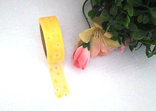 Papier - žlté kvietky - washi, kreativne, dekoračné, ozdobné, papierové lepiace pásky - 9122494_