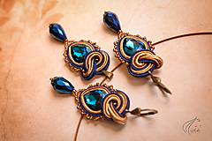 Sady šperkov - Madame de Pompadour-náramok, prívesok a náušnice (Modrá) - 9121011_