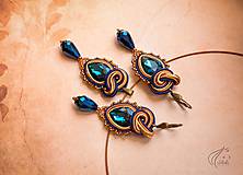 Sady šperkov - Madame de Pompadour-náramok, prívesok a náušnice (Modrá) - 9121013_