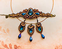 Sady šperkov - Madame de Pompadour-náramok, prívesok a náušnice (Modrá) - 9121014_