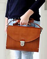 Veľké tašky - Veľká kabelka na  rameno MAXI SATCHEL BAG BROWN - 9125069_