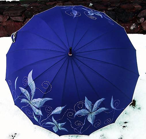 Dáždnik "Krása" (16 panelový - Modrá)