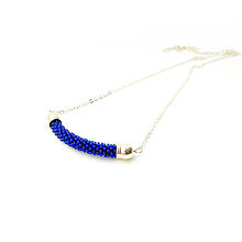 Náhrdelníky - SNAKE kráľovská modrá - dlhý náhrdelník - 9127889_