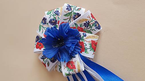 Svadobné pierka - folklórne,ľudové pierko pre starejšieho, družbu s nevädzou - 9135342_