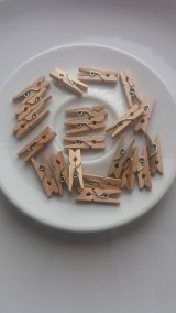 Malé drevené štipčeky - natur - mini