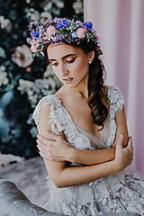 Ozdoby do vlasov - Svadobný boho veniec "ticho stmievania" - 9143077_
