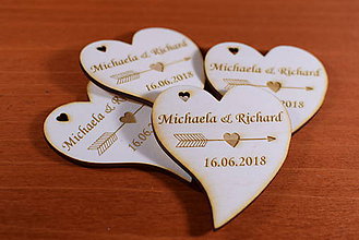 Darčeky pre svadobčanov - Svadobná magnetka drevená gravírovaná 146 - 9139870_