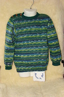 Detské oblečenie - Ručne pletený vlnený sveter  / pulóver / - 9152013_