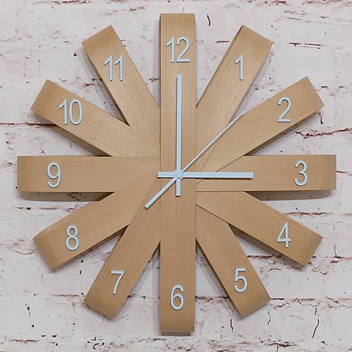 Drevené nástenné hodiny buk "sUn" FaRBa 96