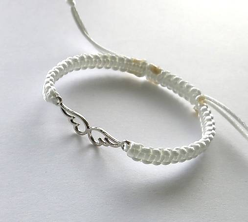 Náramky - S dvojkrídlom (biela) - 9152741_