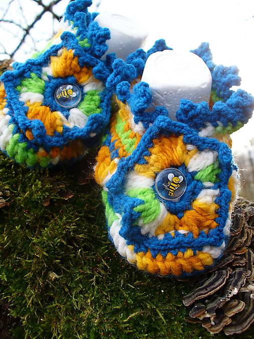 Detské topánky - Bábopapučky, Včielka - 9152591_