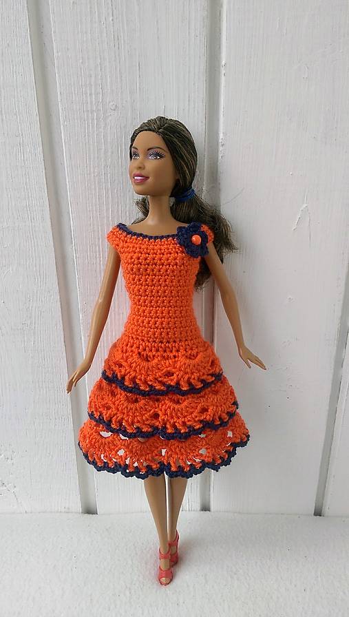  - Oranžové šaty pre Barbie - 9154186_
