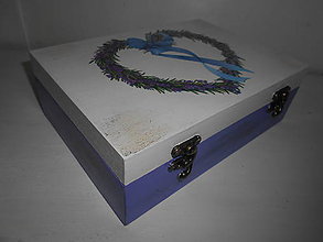Dekorácie - Krabička s antickým zapínaním levandula - 9159286_