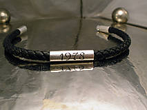 Pánske šperky - kožený pánsky náramok s nápisom - AG 925 - 9167396_