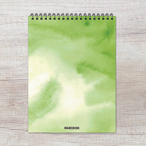 Papiernictvo - MADEBOOK špirálový blok A5 - JASNE ZELENÝ - 9166011_