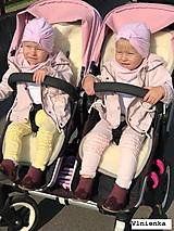 Detský textil - Bugaboo Donkey Twin seat liners / podložky pre dvojičky 100% MERINO wool na mieru pastelová - 9167180_